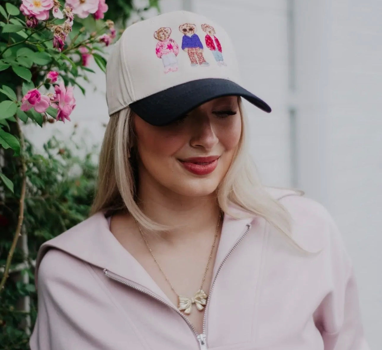 Vintage Teddy Bear Embroidery Hat