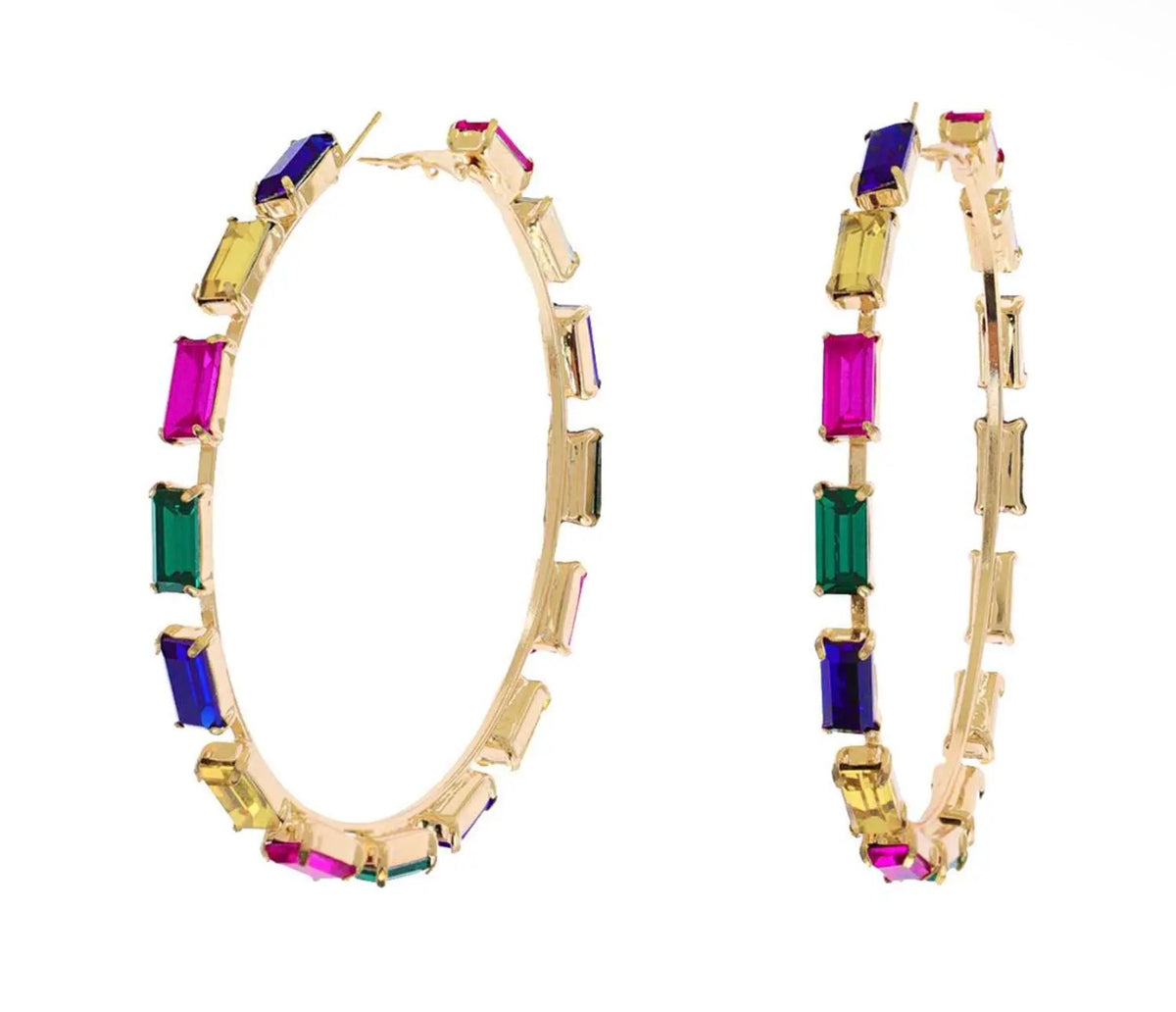 Multi Crystal Color Earrings