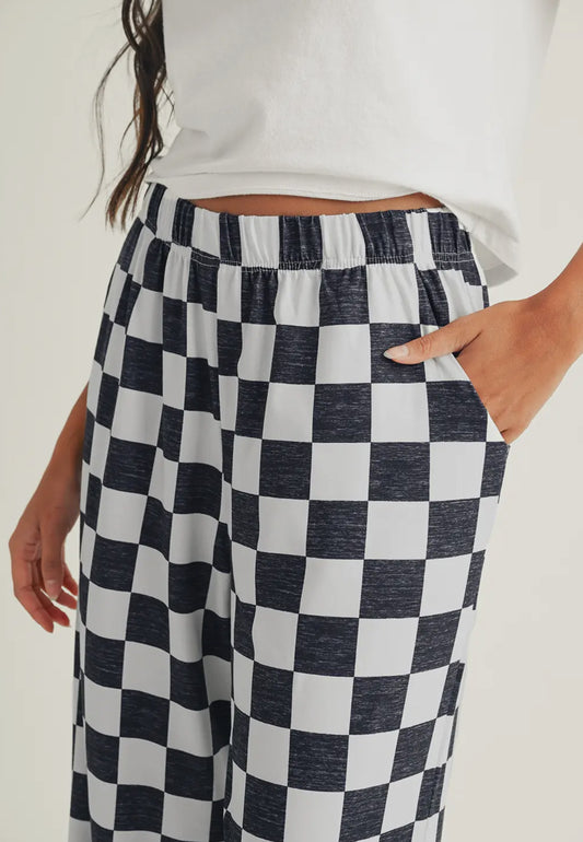 Black Checkered Pants