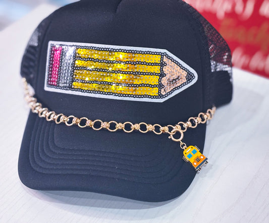 Pencil Sequins Hat in Black