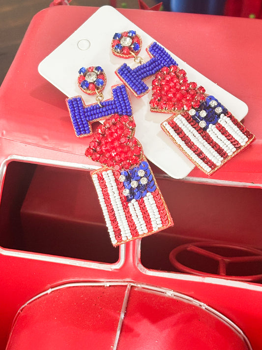I heart USA Earrings