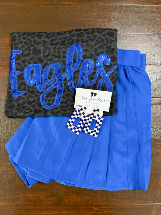 Eagles Sequins Custom Graphic Tee in Black