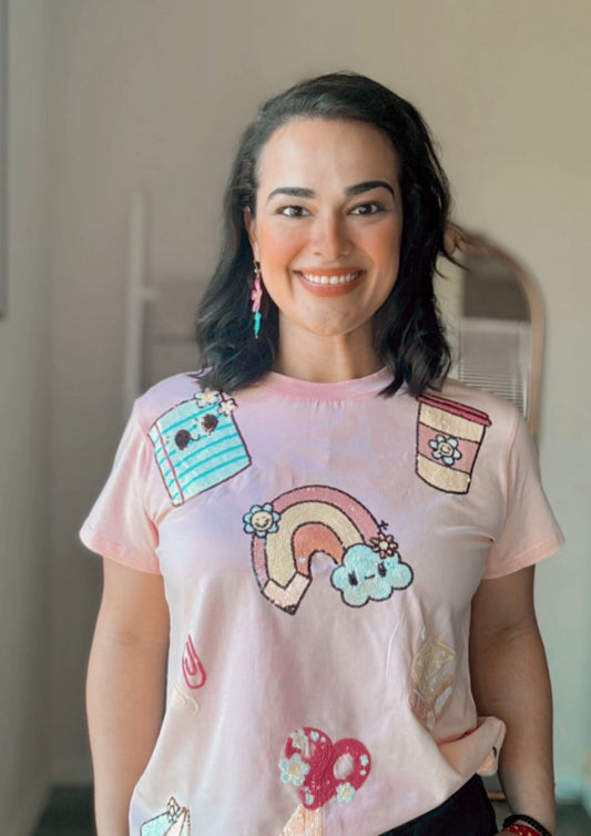 Pastels and Supplies Sequins Top