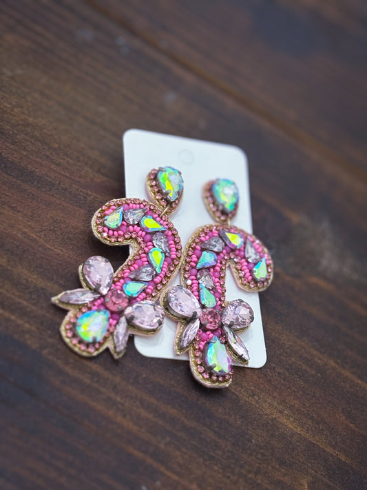 Pink Candy Cane Earrings