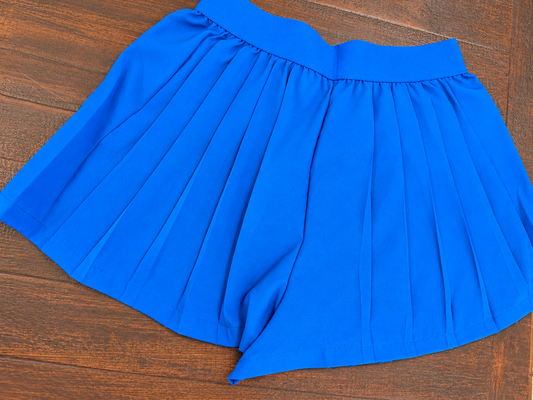 Blue Active Pleated Shorts