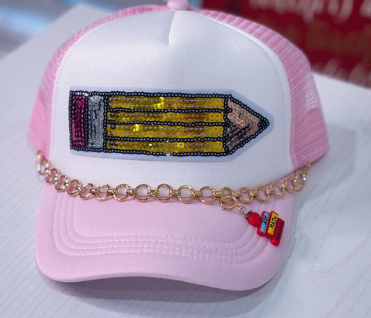 Pencil Sequins Hat in Light Pink