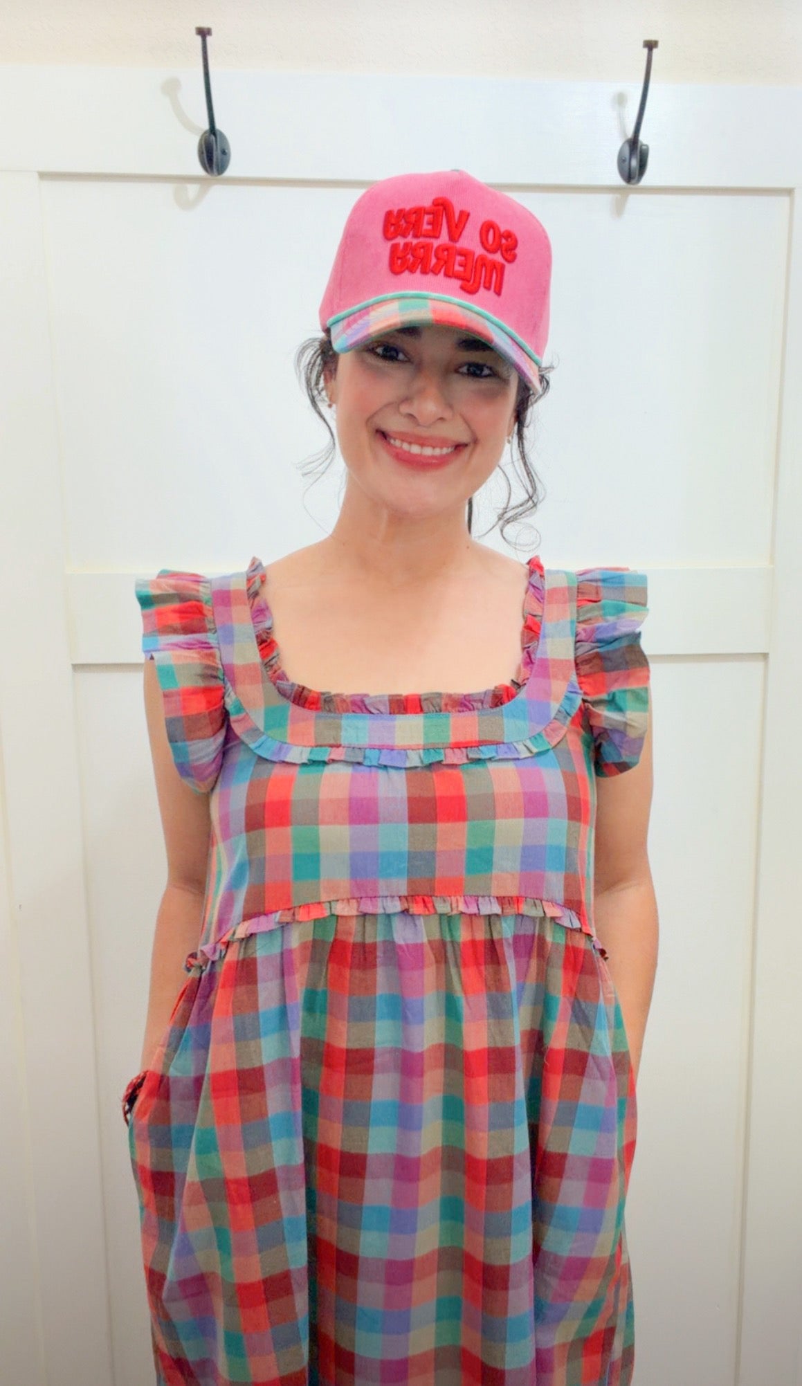 Multicolor Plaid Midi Dress