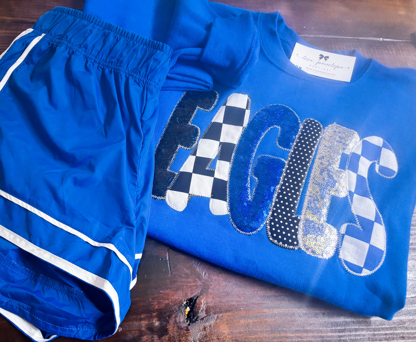 Blue Custom Eagles Sweatshirt