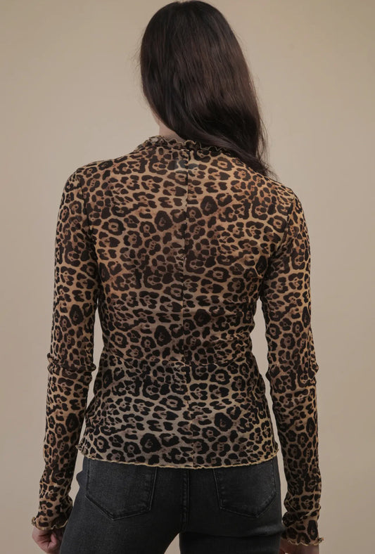 Leopard Mesh Top