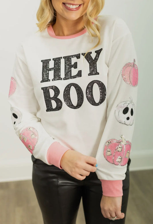 Hey Boo Sequins Top