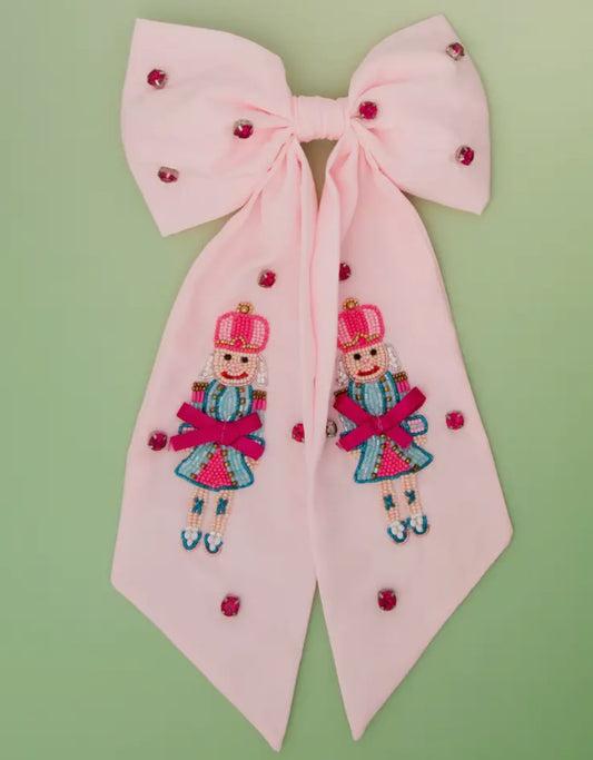 Pink Nutcracker Hair Bow