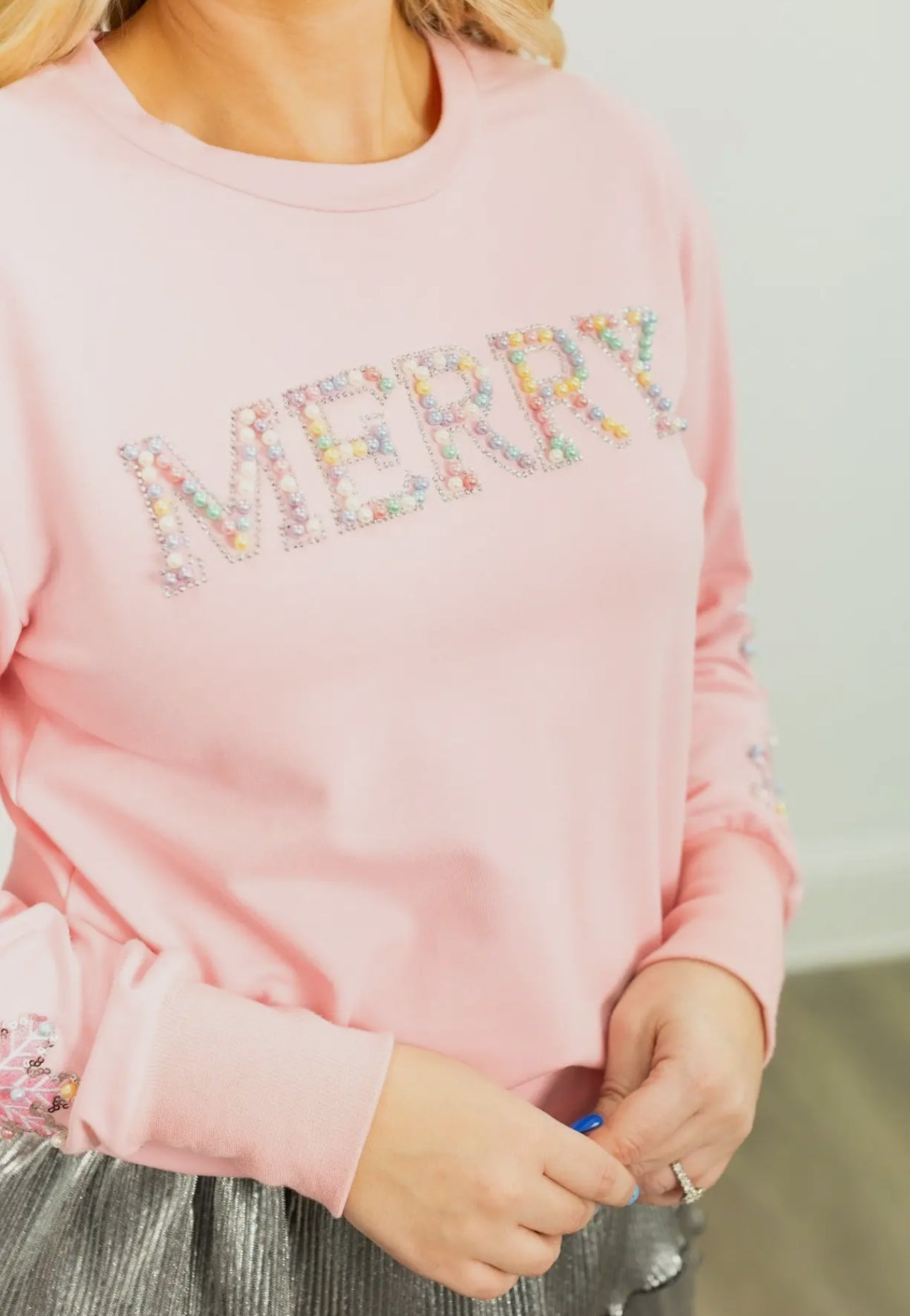 Merry Pearl Sequins Top