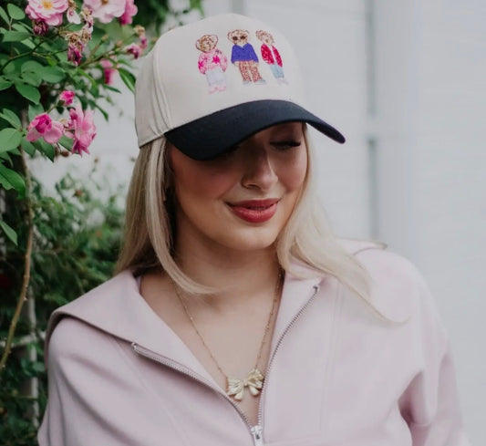 Vintage Teddy Bear Embroidery Hat