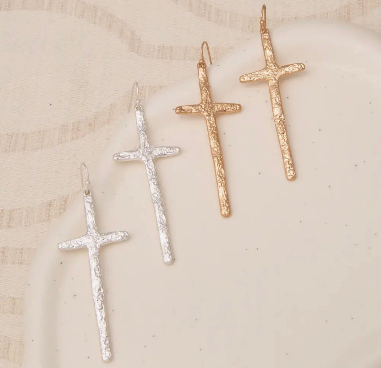 Cross Hammered Earrings