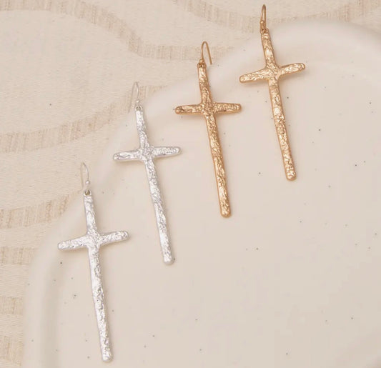 Cross Hammered Earrings