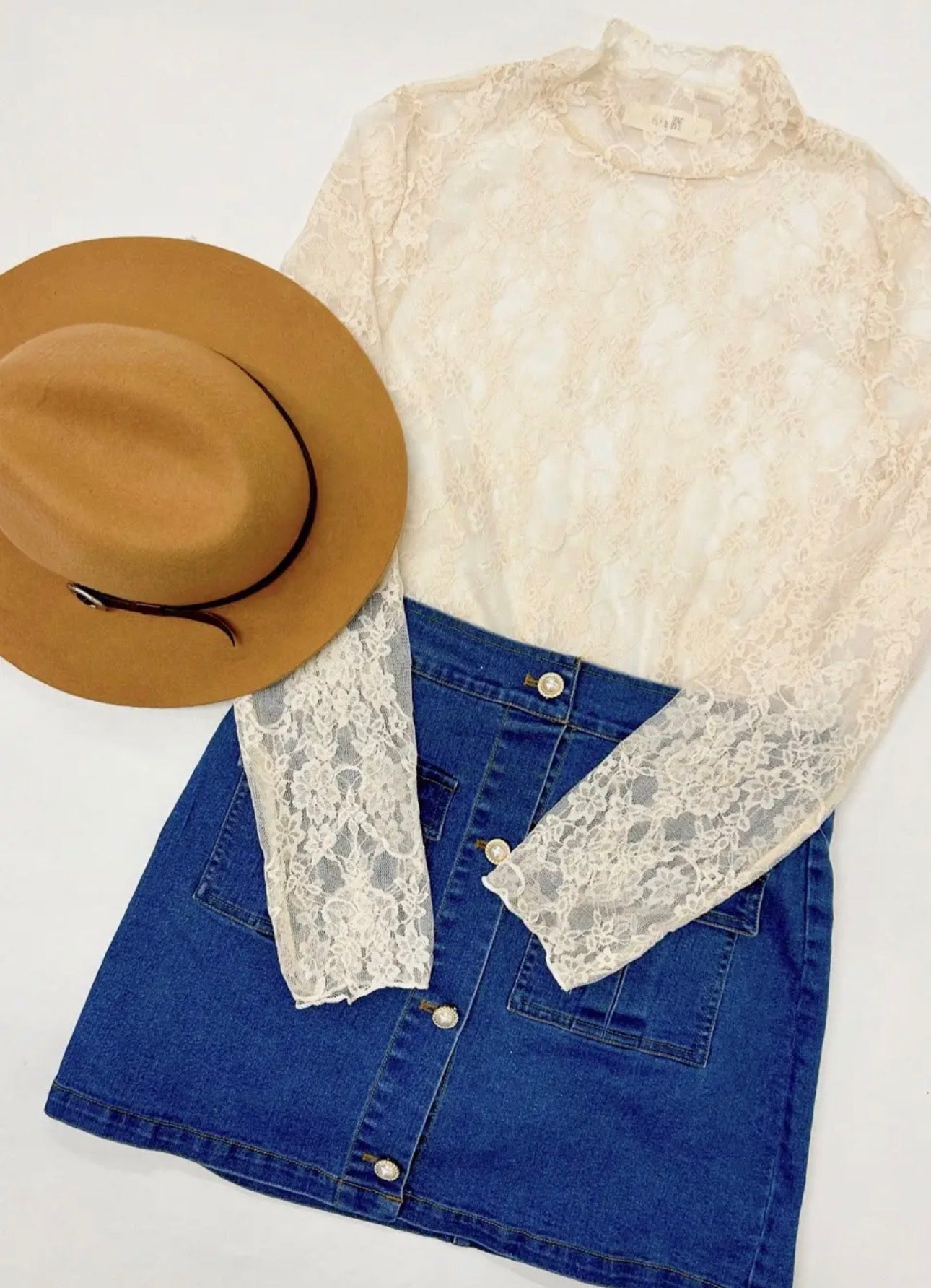 Curvy Lace Mesh Top