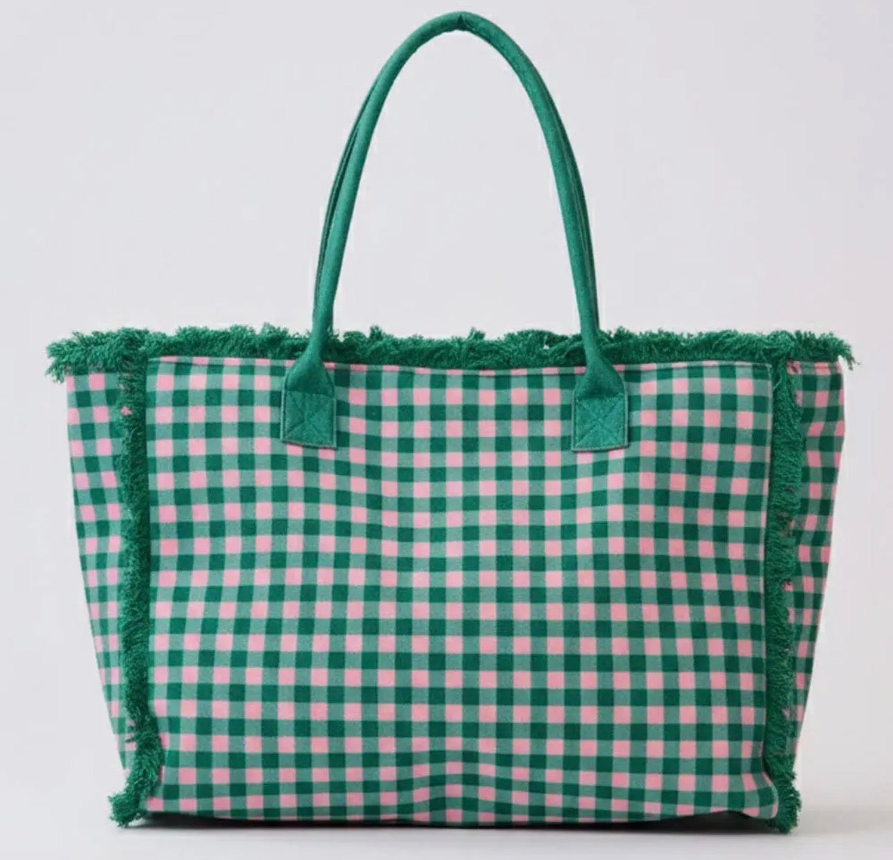 Green Check Tote Bag