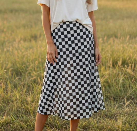 Black Checkered Skirt