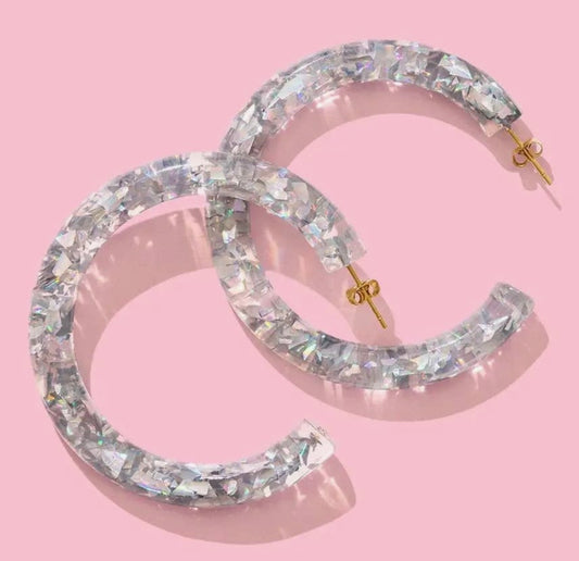 Silver Confetti Earrings