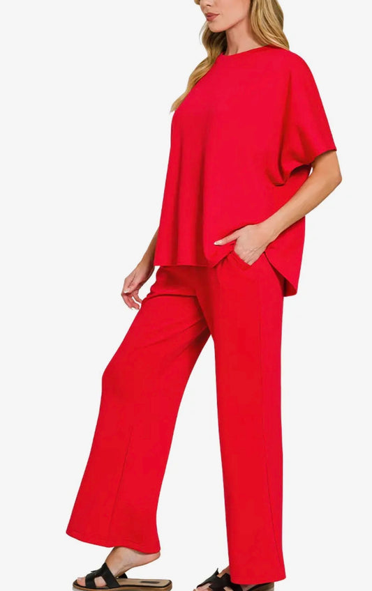 Red Pants Set