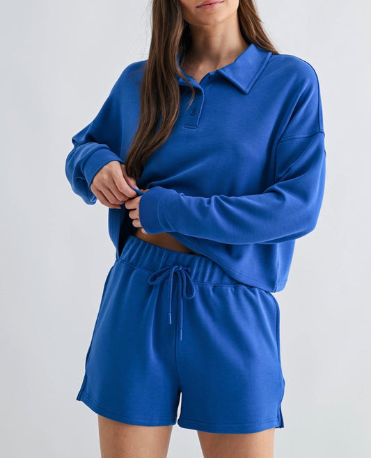Blue Laguna Collar Shorts set