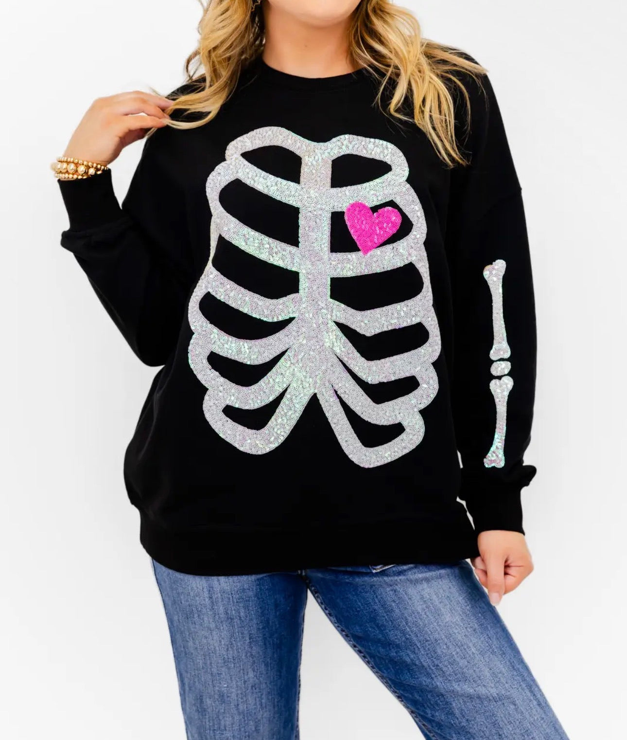 Skeleton Sequin Top