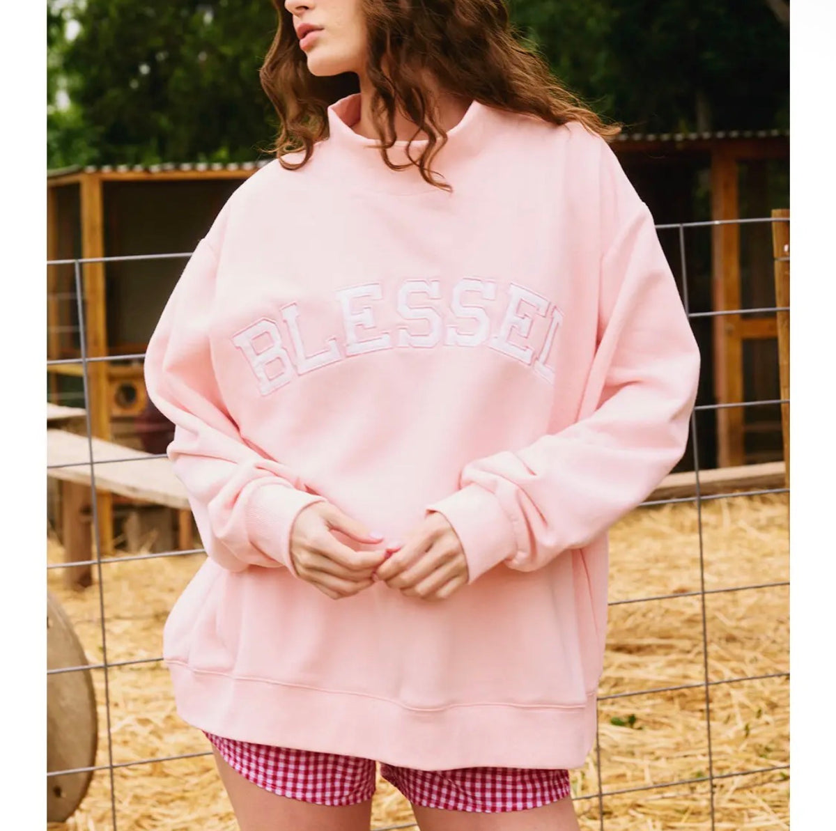 Blessed Mock Neck Oversized Sweater