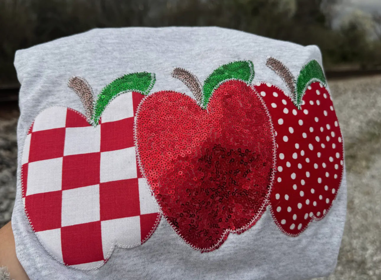 Apple Sequins Graphic Tee