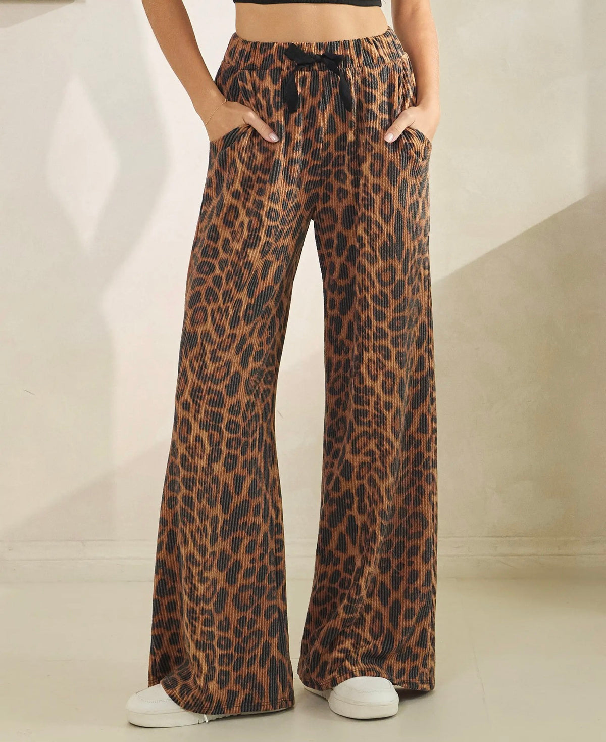Leopard Ribbed Pants
