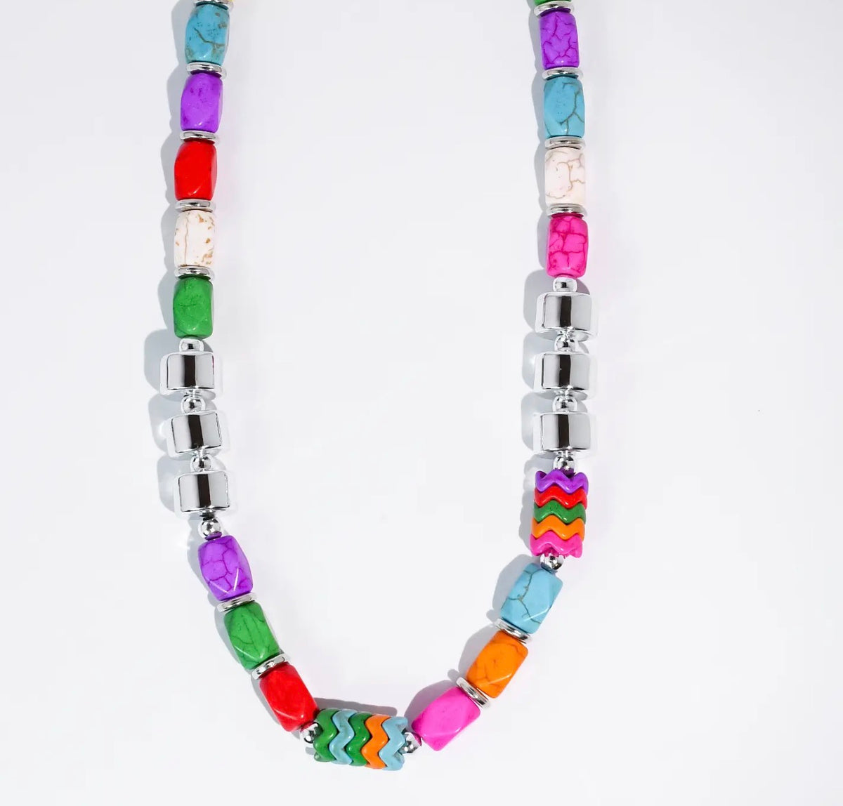 Multi and Clear Beaded Necklace
