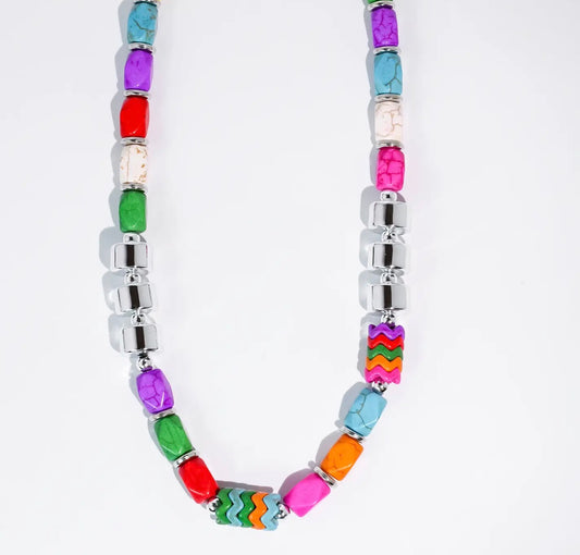 Multi and Clear Beaded Necklace