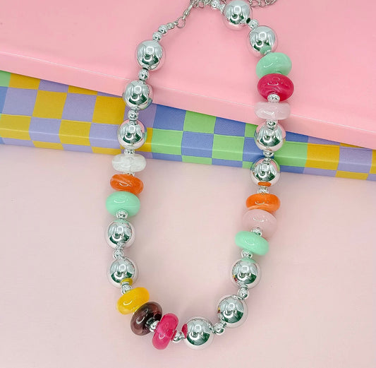 Chunky Multi and Silver Necklace