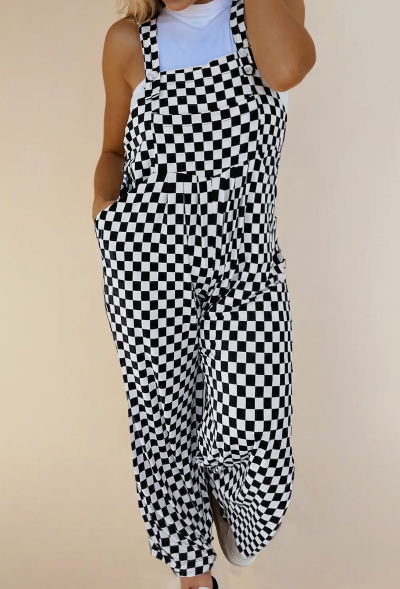 Black Checkered Jumpsuit