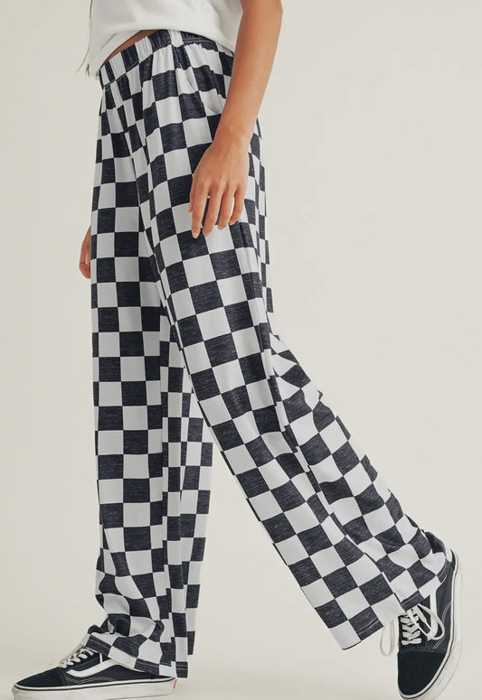 Black Checkered Pants