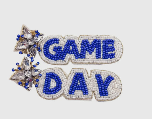 Blue Game Day Earrings