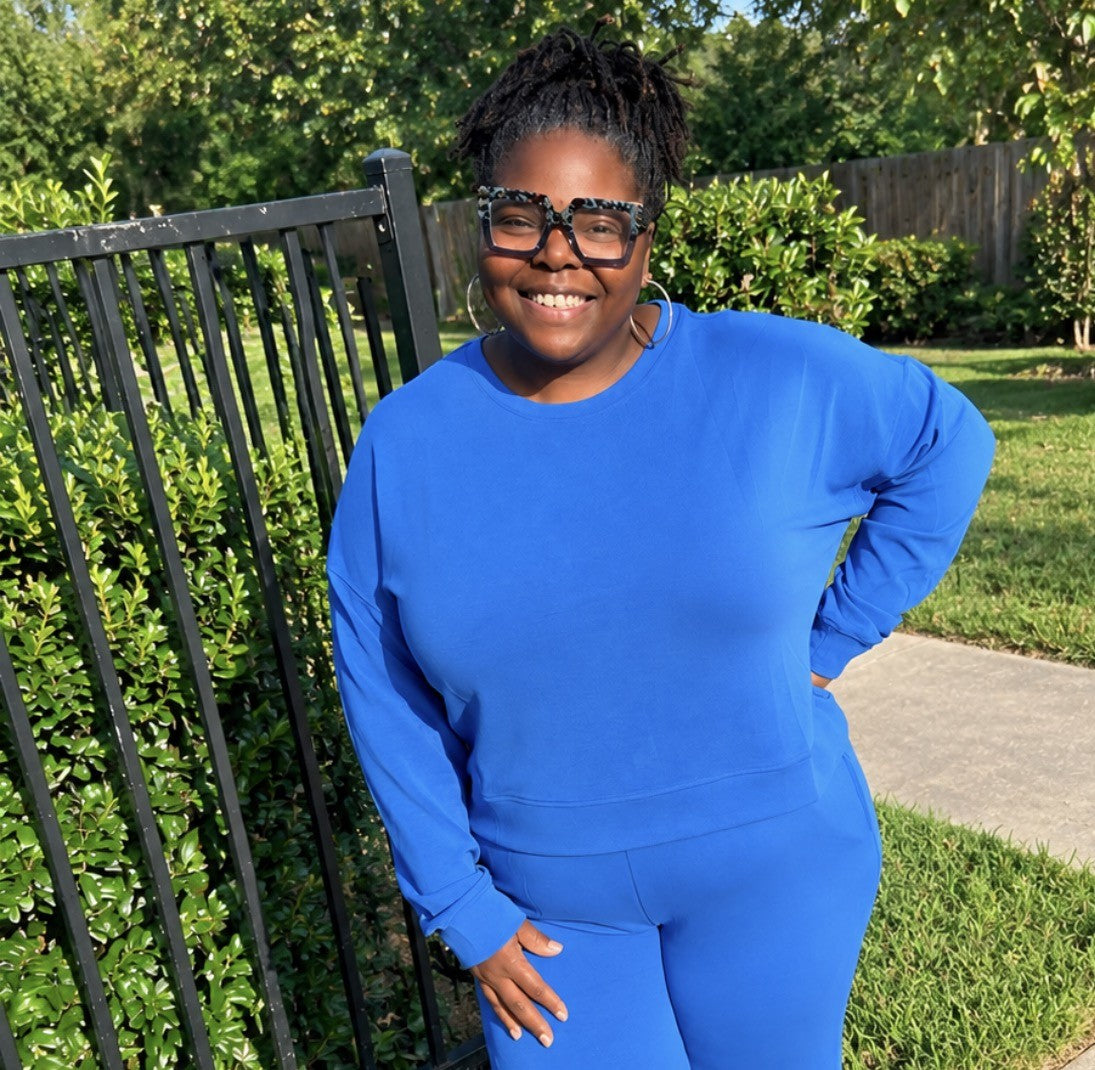 PLUS Blue Laguna Long Sleeve Top